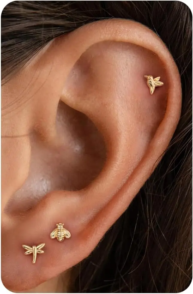 3 Pairs Earrings Silver Flat Studs Women/ 14K Gold Plated Cubic Zirconia Stud Earrings
3 Pairs Earrings Silver Flat Studs Women/ 14K Gold Plated Cubic Zirconia Stud Earrings