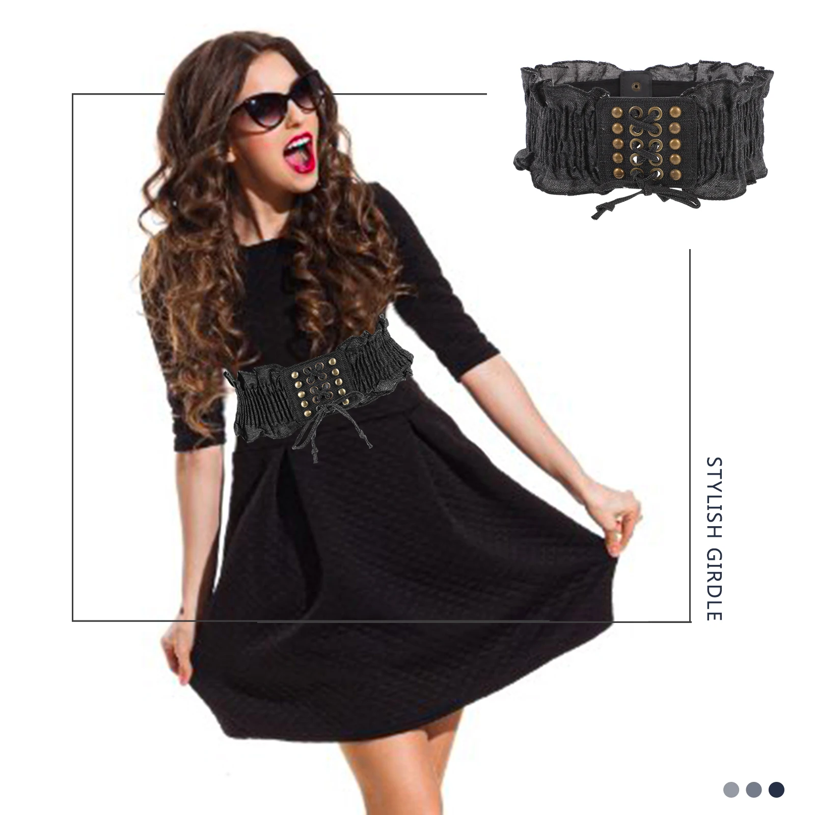 Girdle Shapewear Denim Waist Belt Waistband Macrame Tassel Knitted Alloy Buckle Elastic 
Girdle Shapewear Denim Waist Belt Waistband Macrame Tassel Knitted Alloy Buckle Elastic