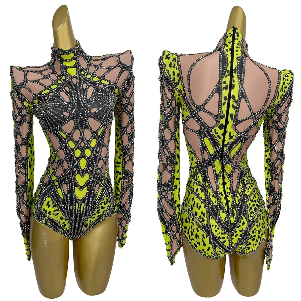 Women Fashion Sparkly Crystals Spandex Bodysuit Night Club Party Outfit Festival Celebrate Stage Performance Clothing Chongdong
Women Fashion Sparkly Crystals Spandex Bodysuit Night Club Party Outfit Festival Celebrate Stage Performance Clothing Chongdong