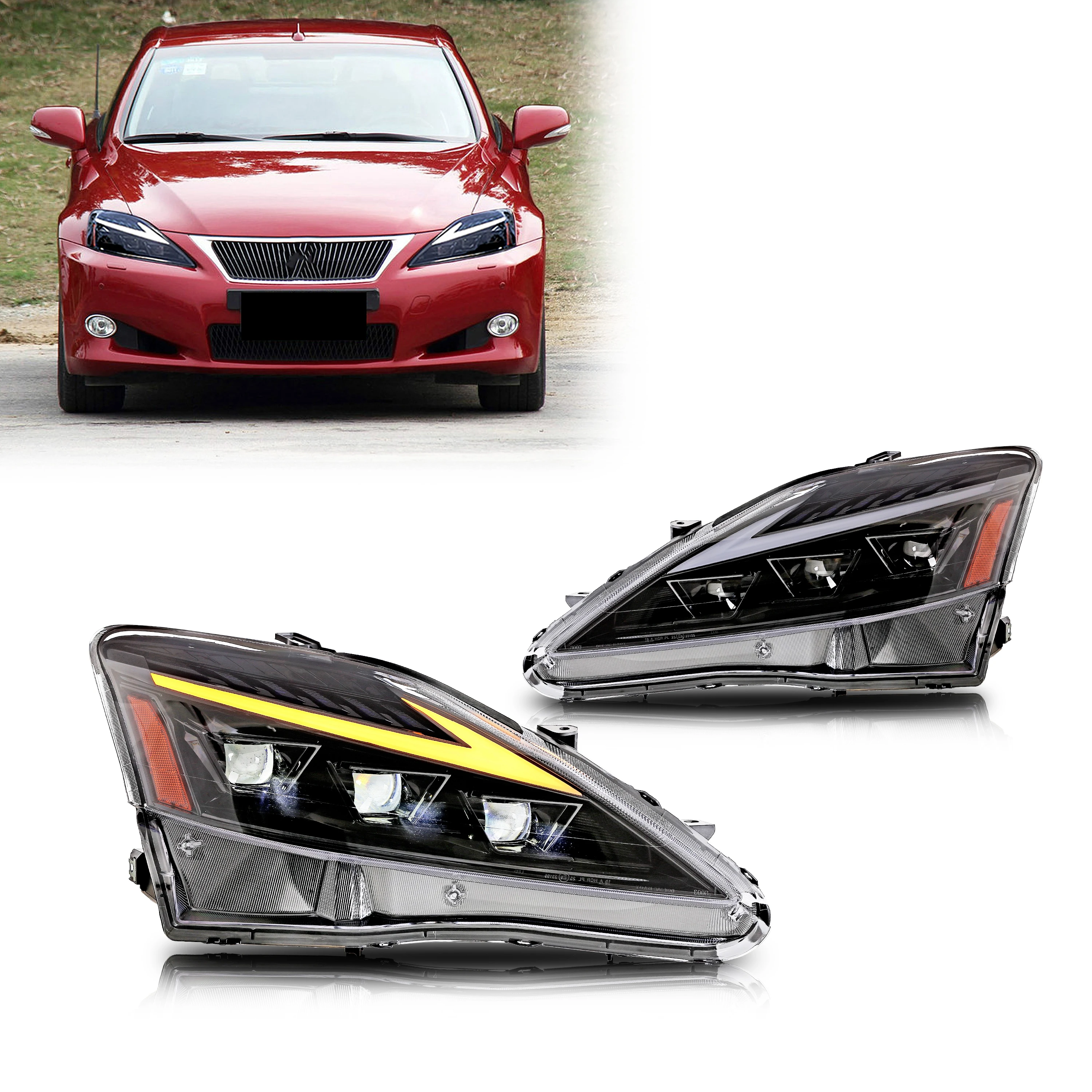 LED Headlights for Lexus IS250 IS350 ISF IS ii 2006-2013 DRL Triple Projectors Sequential Turn Signal Front Lamps Assembly
LED Headlights for Lexus IS250 IS350 ISF IS ii 2006-2013 DRL Triple Projectors Sequential Turn Signal Front Lamps Assembly