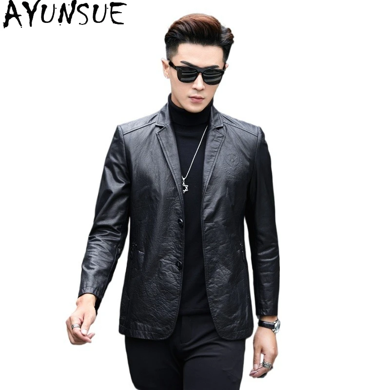 AYUNSUE 2025 Top Layer Cowhide Men Leather Jacket Spring Autumn Slim-fit 100% Real Cow Leather Jackets Man Suit Chaquetas Hombre
AYUNSUE 2025 Top Layer Cowhide Men Leather Jacket Spring Autumn Slim-fit 100% Real Cow Leather Jackets Man Suit Chaquetas Hombre