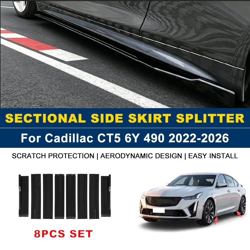 2.2m Sectional Side Skirt Extension Lips Side Spoiler, Car Exterior Modified Upgrade Kit For Cadillac CT5 6Y 490 2022-2026 2023
2.2m Sectional Side Skirt Extension Lips Side Spoiler, Car Exterior Modified Upgrade Kit For Cadillac CT5 6Y 490 2022-2026 2023