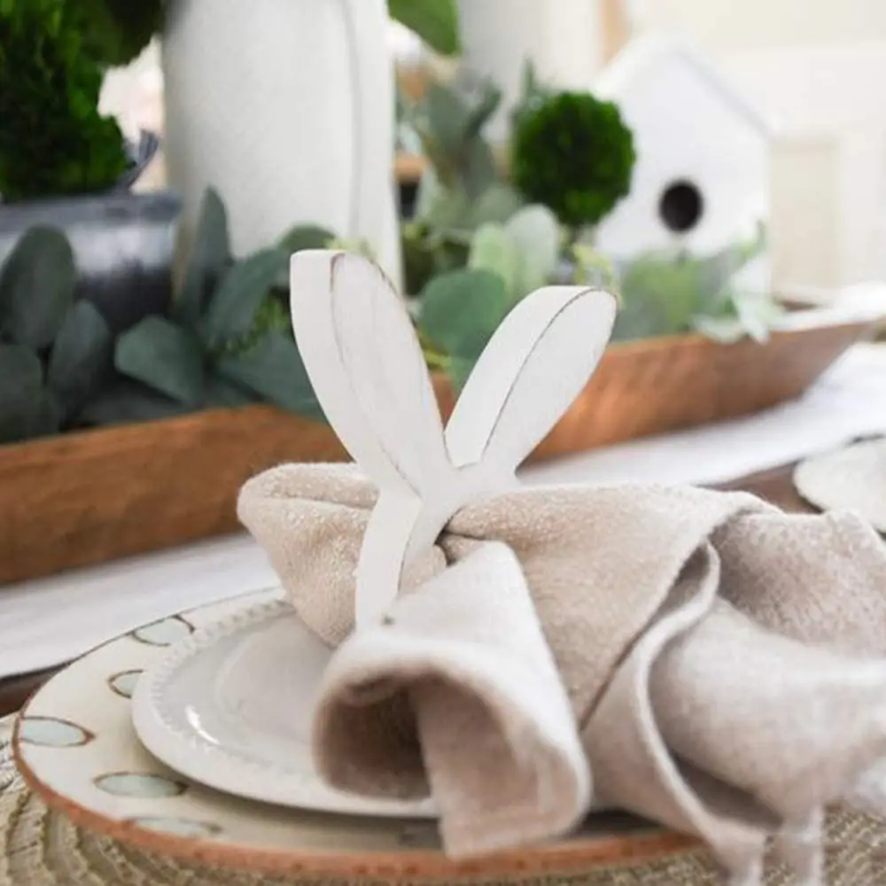2/4pcs Wooden Easter Bunny Rabbit Napkin Rings Easter Dinner Napkins Ring Table Decor Spring Easter Party Home dinner Decoration
2/4pcs Wooden Easter Bunny Rabbit Napkin Rings Easter Dinner Napkins Ring Table Decor Spring Easter Party Home dinner Decoration