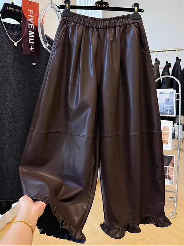 Loose Casual PU Leather Pants for Men And Women High Waist Straight Leg Nine Point Pants Wood ain Large Size 300 Pou
Loose Casual PU Leather Pants for Men And Women High Waist Straight Leg Nine Point Pants Wood ain Large Size 300 Pou