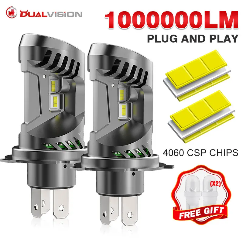 H4 LED Headlight CANBUS 1000W 1000000LM Wireless Plug and play Mini Auto Lamp 6000K CSP Chip Turbo Car Bulb with Fan cooling 12V
H4 LED Headlight CANBUS 1000W 1000000LM Wireless Plug and play Mini Auto Lamp 6000K CSP Chip Turbo Car Bulb with Fan cooling 12V