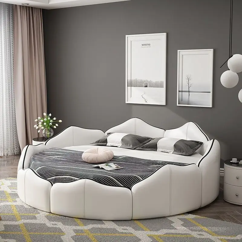 Villa electric European round bed princess bed leather lotus master bedroom modern simple wedding hotel double bed
Villa electric European round bed princess bed leather lotus master bedroom modern simple wedding hotel double bed
