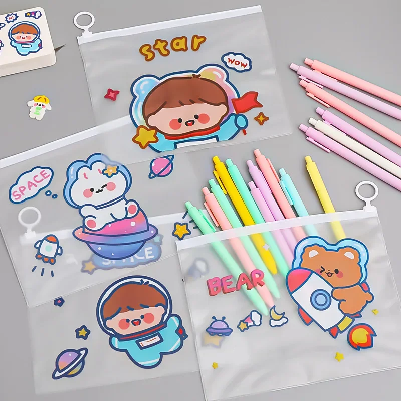 4pcs Cartoon Transparent Pull Ring Pencil Case 17x21cm Cute Stationery Storage Bag Pencil Case Cosmetic Bag School Office Supply
4pcs Cartoon Transparent Pull Ring Pencil Case 17x21cm Cute Stationery Storage Bag Pencil Case Cosmetic Bag School Office Supply