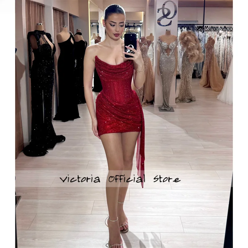 Customized Burgundy Strapless Mini Prom Dresses Glitter Detachable Sleeves vestidos de noche Sexy Sheath Evening Dress
Customized Burgundy Strapless Mini Prom Dresses Glitter Detachable Sleeves vestidos de noche Sexy Sheath Evening Dress