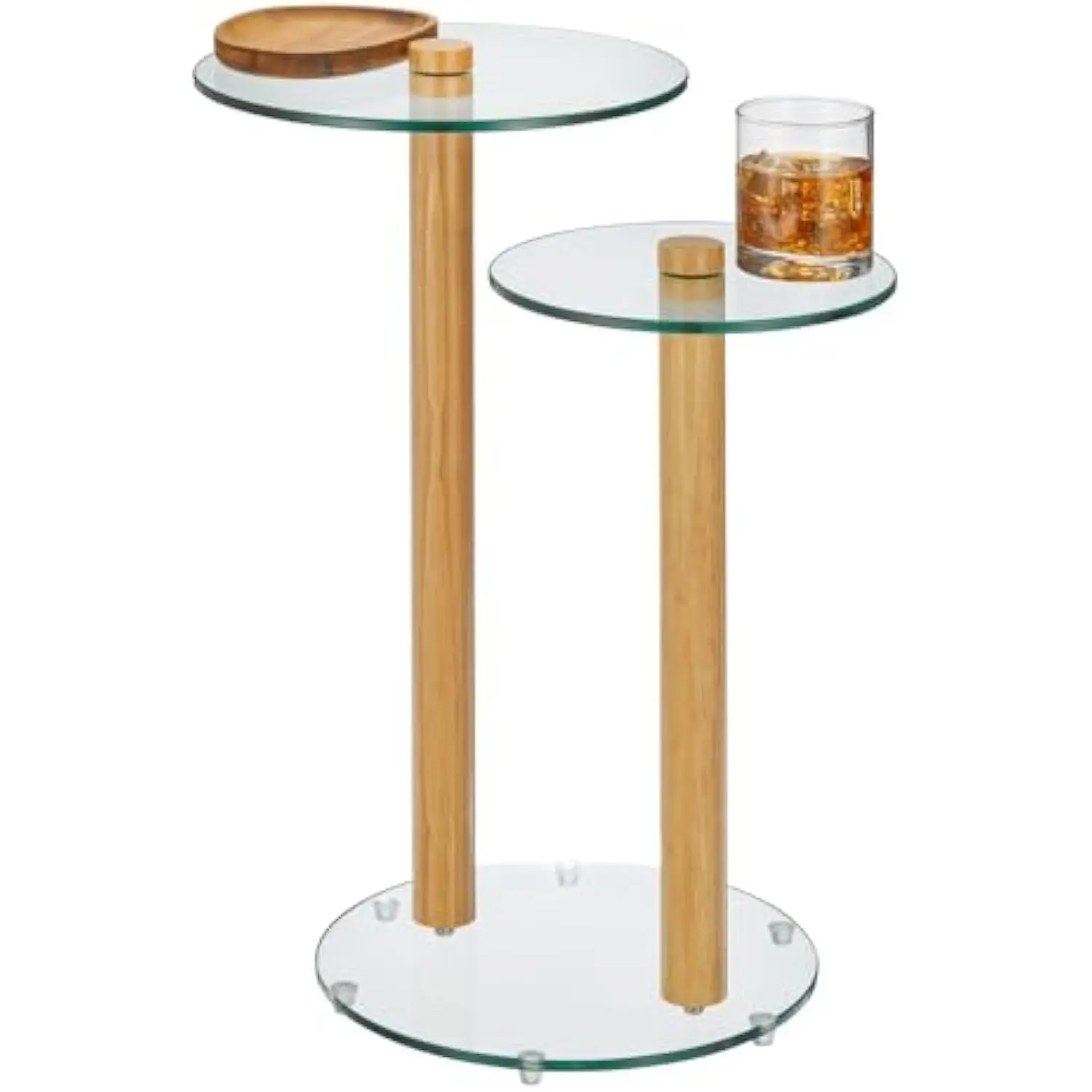 Glass Top Side/End Duo Drink Table - 2-Tier Modern Round Accent Wood Nightstand Furniture for Living Room, Dorm, Home Office,
Glass Top Side/End Duo Drink Table - 2-Tier Modern Round Accent Wood Nightstand Furniture for Living Room, Dorm, Home Office,
