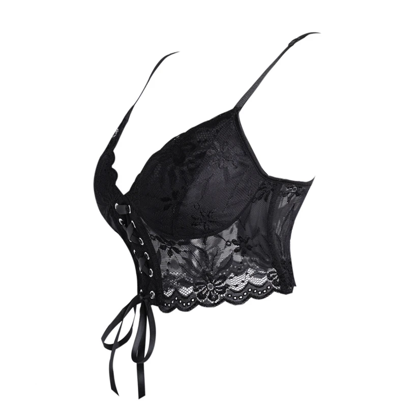 Fashion Women Corset Crop Tops Vests Female Black Mesh Bustier Camis Sexy Lace Strap Wrapped Chest Shirt Top New Underwear Bras
Fashion Women Corset Crop Tops Vests Female Black Mesh Bustier Camis Sexy Lace Strap Wrapped Chest Shirt Top New Underwear Bras