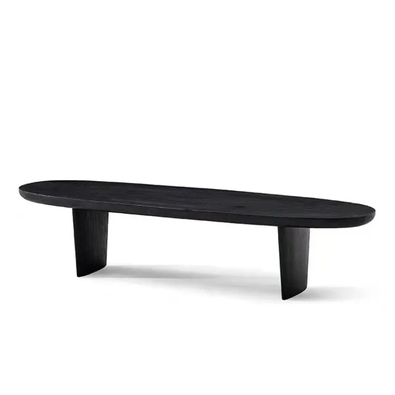 LMM solid wood coffee table wabi sabi wind black oval small tea table
LMM solid wood coffee table wabi sabi wind black oval small tea table