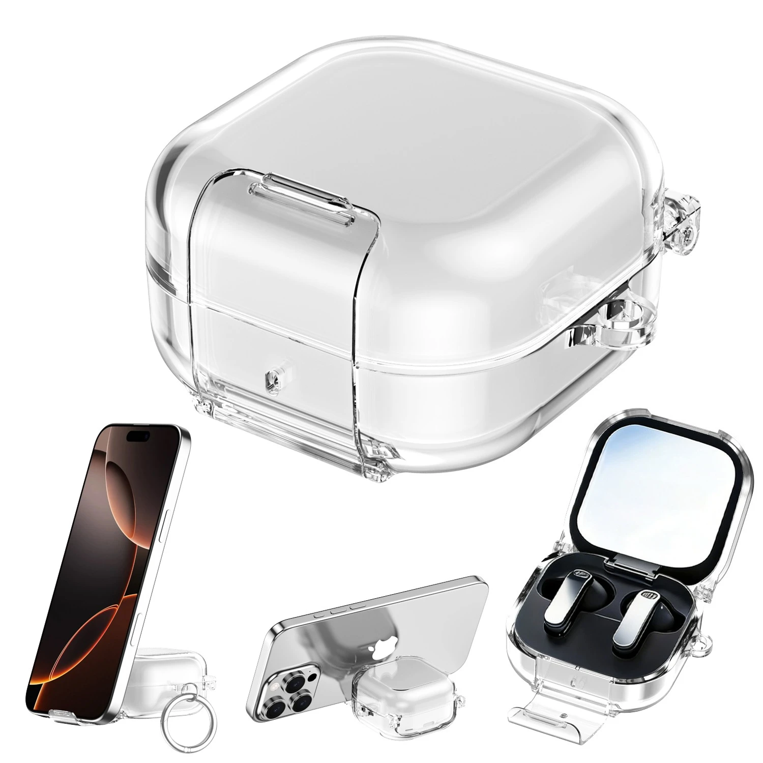 For Samsung Galaxy Buds 4/4Pro Case With Phone Holder Transparent Headphone Cover Switch Lock Keychain Earphone case
For Samsung Galaxy Buds 4/4Pro Case With Phone Holder Transparent Headphone Cover Switch Lock Keychain Earphone case