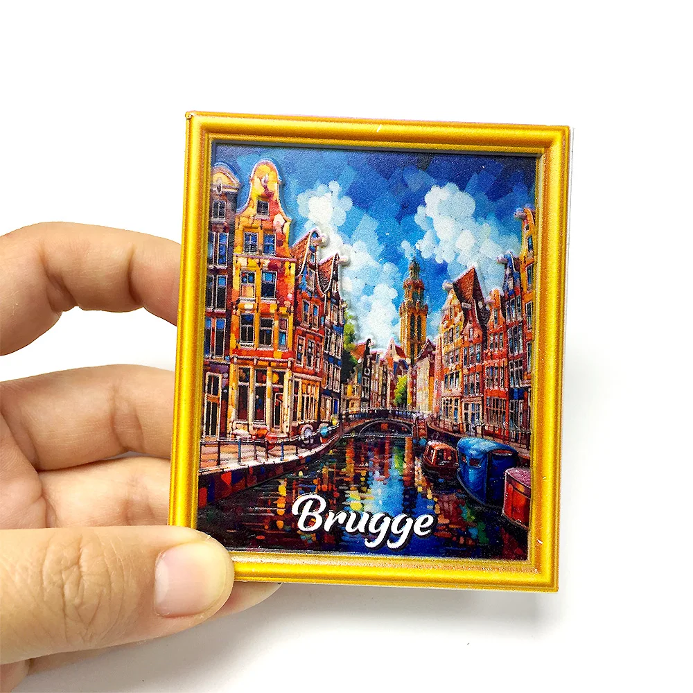 3D Resin Bruges Canal Scene Fridge Magnet, Belgian Specialty
3D Resin Bruges Canal Scene Fridge Magnet, Belgian Specialty