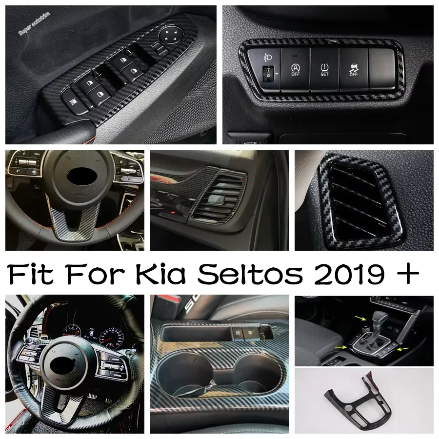 Window Lift / Water Cup Holder / Head Light Lamp / Gear Shift Panel Cover Trim For Kia Seltos 2019-2022 Carbon Fiber Accessories
Window Lift / Water Cup Holder / Head Light Lamp / Gear Shift Panel Cover Trim For Kia Seltos 2019-2022 Carbon Fiber Accessories