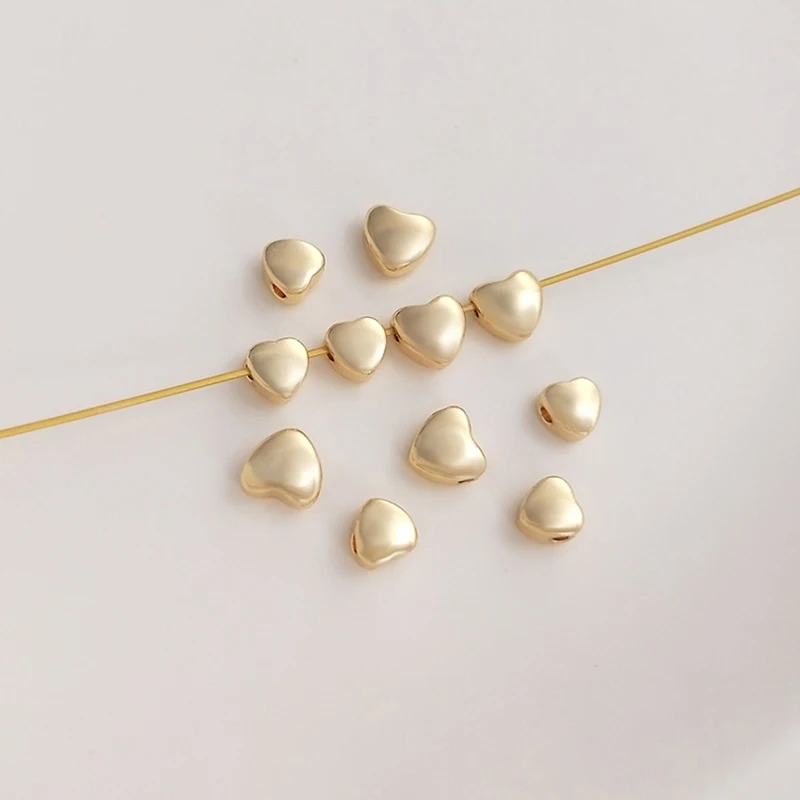 10PCS 14K Gold Color Brass Heart Shape Spacer Beads Bracelet Beads Jewelry Making Supplies DIY Findings Accessories
10PCS 14K Gold Color Brass Heart Shape Spacer Beads Bracelet Beads Jewelry Making Supplies DIY Findings Accessories