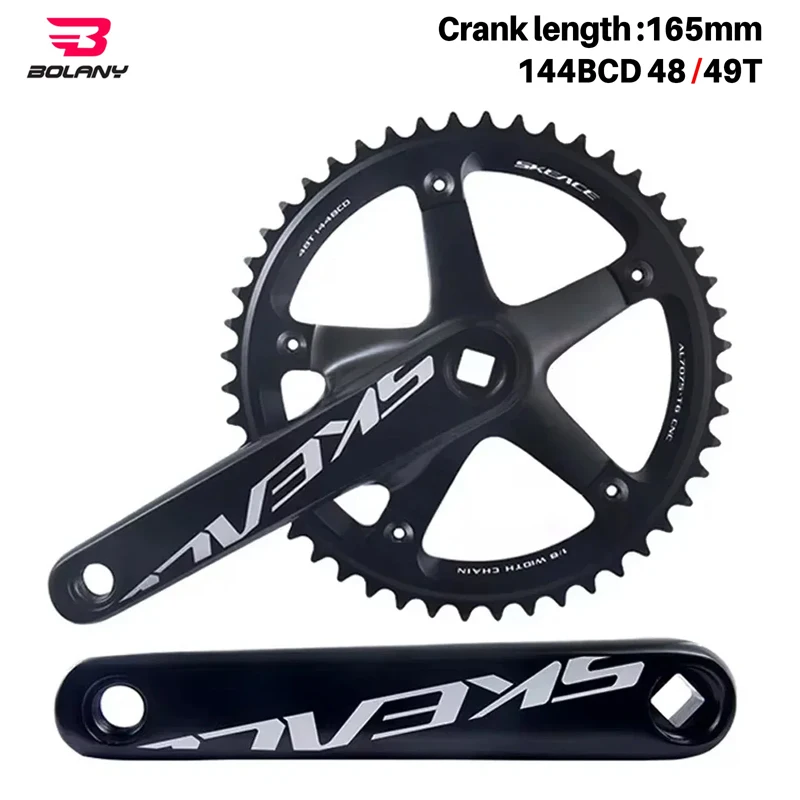 144BCD Bicycle Crankset Mountain Bike Square Hole Aluminum Alloy Single Speed Crank Chainwheel 165mm 48/49T Crankset
144BCD Bicycle Crankset Mountain Bike Square Hole Aluminum Alloy Single Speed Crank Chainwheel 165mm 48/49T Crankset