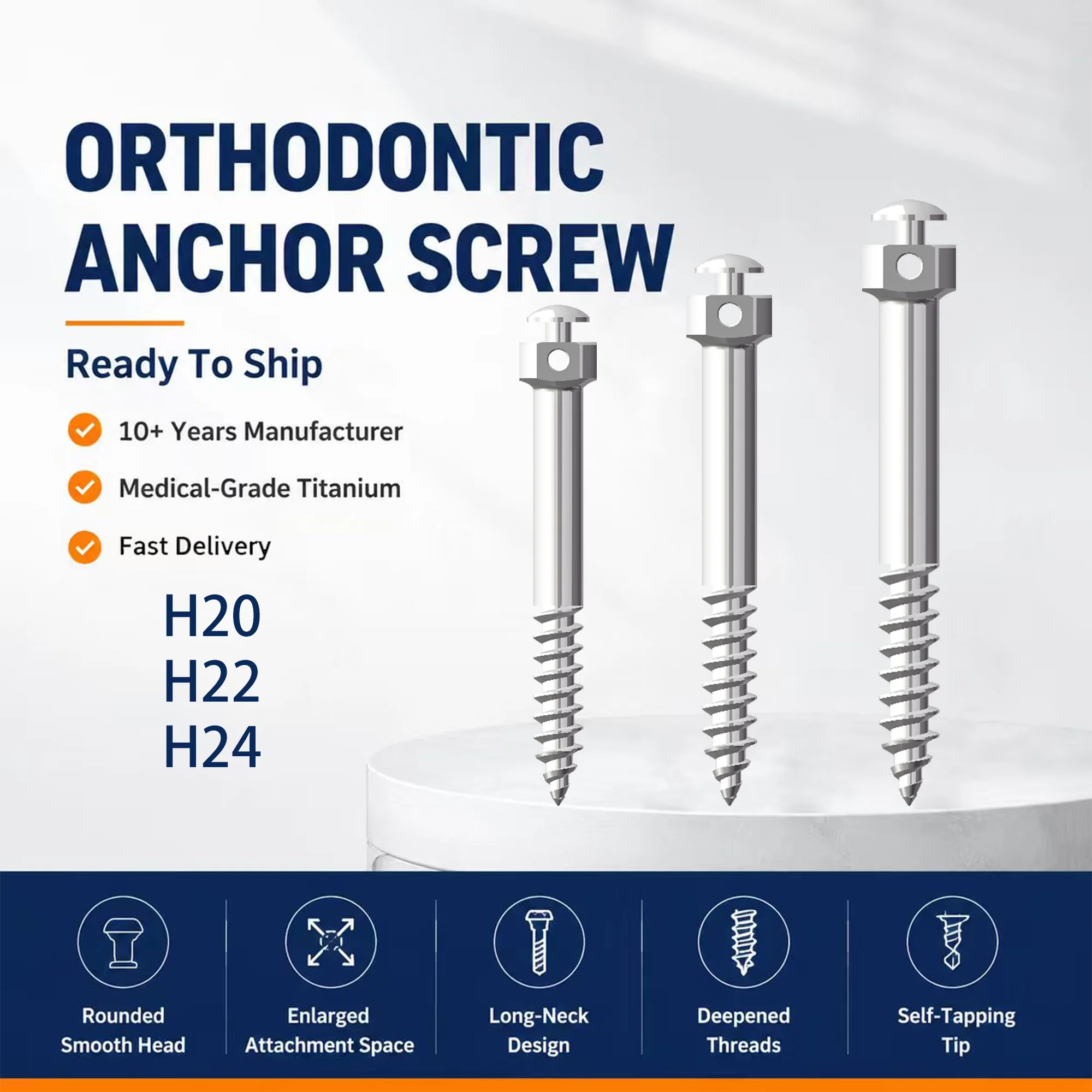 SmileRevive Orthodontic Mini Screw TAD Titanium Micro Implant Anchor Self-Tapping Sterile for Dental Braces Oral Surgery
SmileRevive Orthodontic Mini Screw TAD Titanium Micro Implant Anchor Self-Tapping Sterile for Dental Braces Oral Surgery