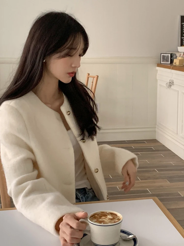 Ele round Ne ort Loose Women's Outerwear Cardigan Autumn Winter Faion Small Size Friendly Open Front Top
Ele round Ne ort Loose Women's Outerwear Cardigan Autumn Winter Faion Small Size Friendly Open Front Top