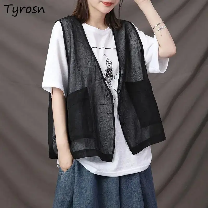 Vest Women Design Summer Thin Daily Elegant Retro All-match Outwear Leisure Pockets Tender Sleeveless Ladies Basic Solid Cozy
Vest Women Design Summer Thin Daily Elegant Retro All-match Outwear Leisure Pockets Tender Sleeveless Ladies Basic Solid Cozy