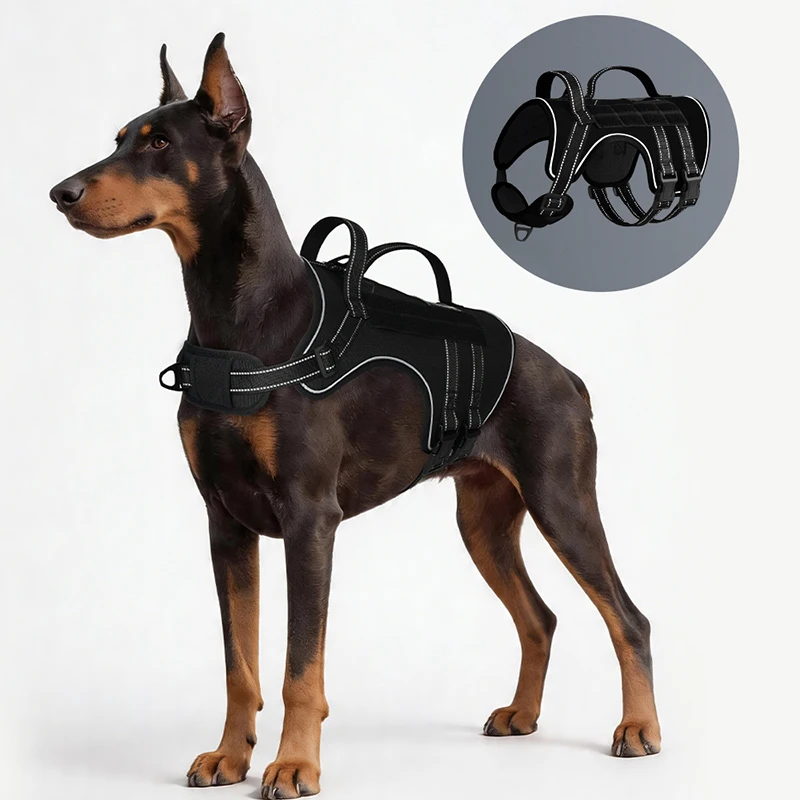 Heavy Duty Tactical Large Dog Harness with Handles No Pull Adjustable Reflective Breathable Dog Vest Training Hiking Working
Heavy Duty Tactical Large Dog Harness with Handles No Pull Adjustable Reflective Breathable Dog Vest Training Hiking Working