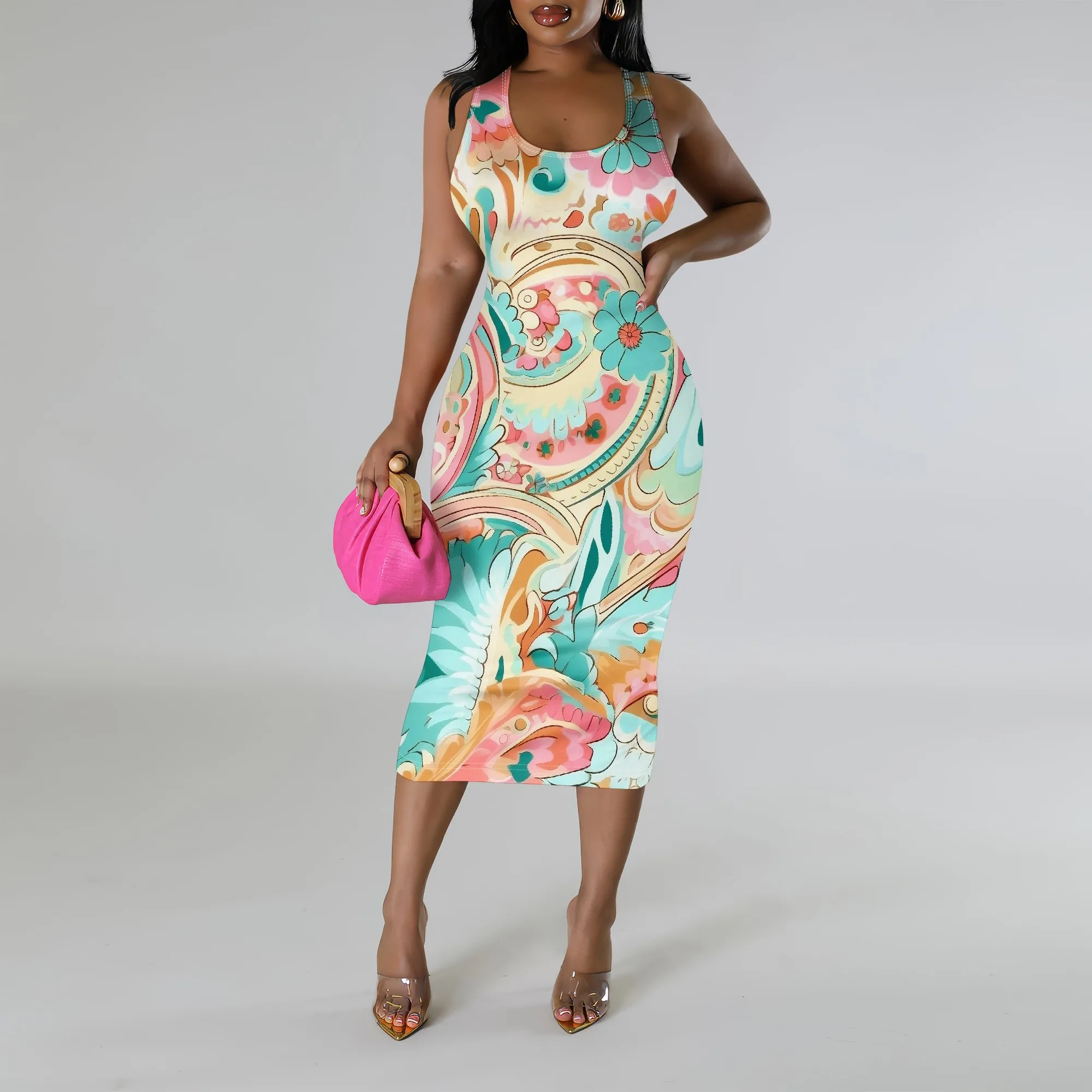 Abstract Print Bodycon Midi Dress for Women 2025 Sleeveless Slim Fit Summer Tank Dress Casual Vacation Party Look XS-3XL
Abstract Print Bodycon Midi Dress for Women 2025 Sleeveless Slim Fit Summer Tank Dress Casual Vacation Party Look XS-3XL