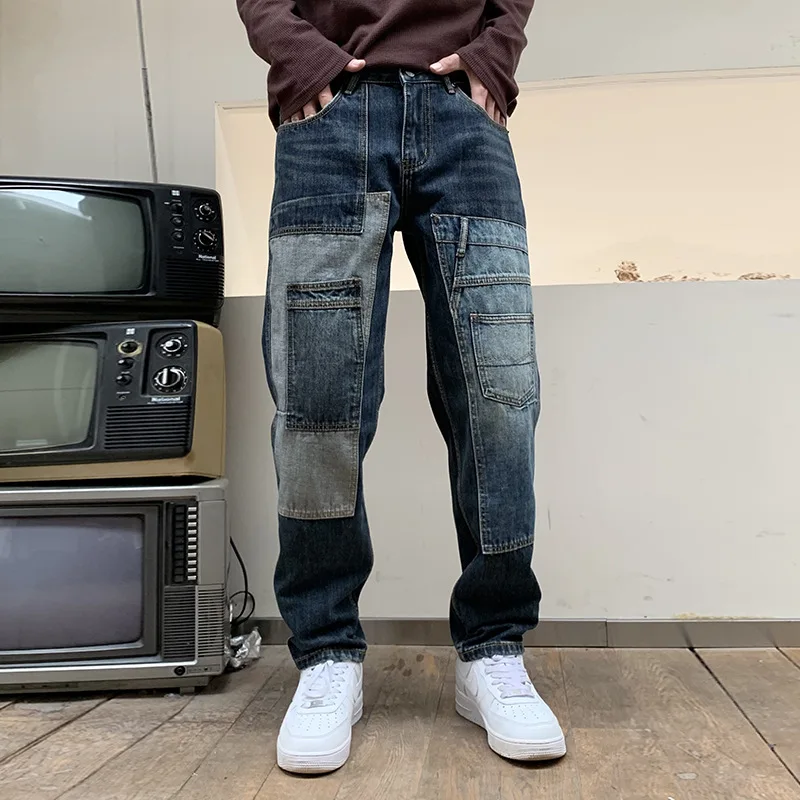 9232 Spring American fashion brand high street splicing contrast jeans for men with multi-pocket design loose tapered pants
9232 Spring American fashion brand high street splicing contrast jeans for men with multi-pocket design loose tapered pants