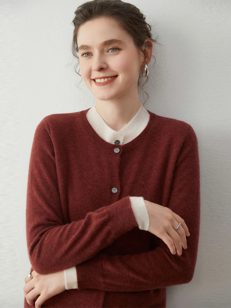 O-Neck Long Sleeves 100% Cashmere Grace Women's Autumn Winter Simple Cardigan Sweater Knitted Warm Soft Comfort Clothing Tops
O-Neck Long Sleeves 100% Cashmere Grace Women's Autumn Winter Simple Cardigan Sweater Knitted Warm Soft Comfort Clothing Tops