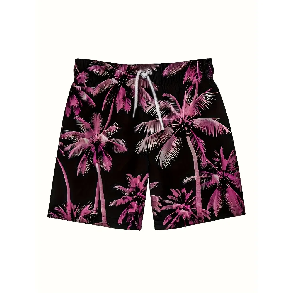 Men's Tropical Palm Print Beach Shorts - Casual, Quick-Dry Polyester with Drawstring Waist & Pockets
Men's Tropical Palm Print Beach Shorts - Casual, Quick-Dry Polyester with Drawstring Waist & Pockets