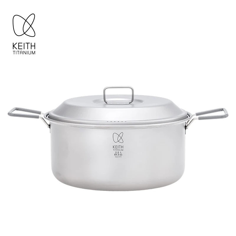 KEITH 2.5L Pure Titanium Cooking Pot Portable Outdoor Camping Soup Pot Foldable Handle for Home Kitchen
KEITH 2.5L Pure Titanium Cooking Pot Portable Outdoor Camping Soup Pot Foldable Handle for Home Kitchen