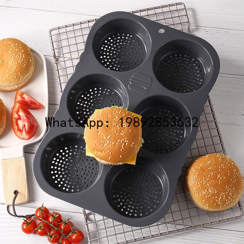 Silicone Burger Mould 6 Hole French Bread Mould Easy Demoulding Kitchen Baking Tools
Silicone Burger Mould 6 Hole French Bread Mould Easy Demoulding Kitchen Baking Tools
