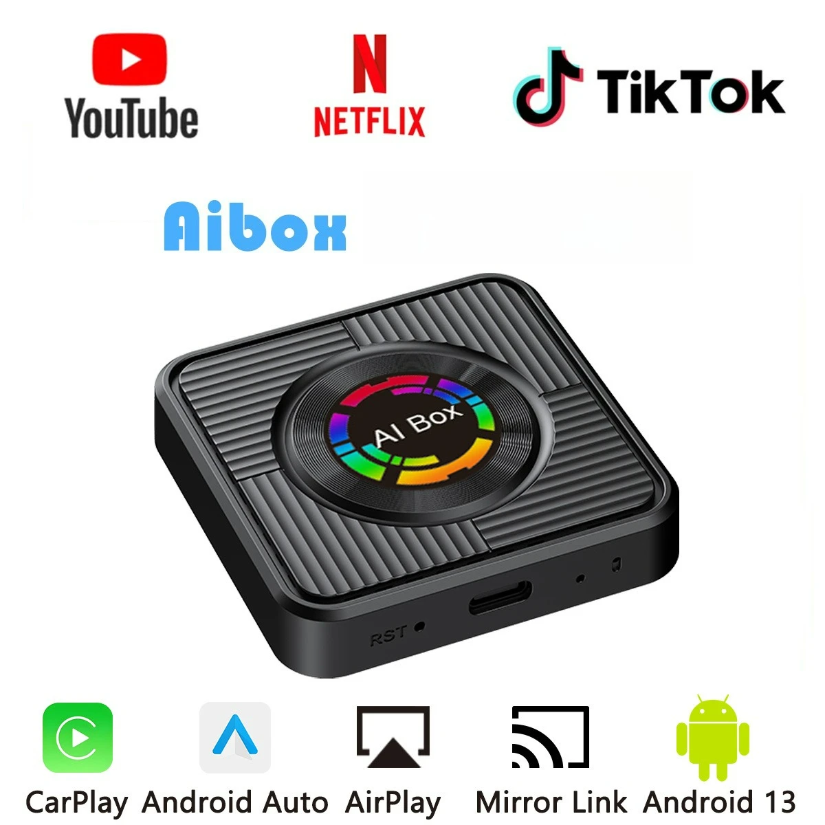 3in1 Android 13 CarPlay Ai Box 2+16G 4-Core, Wireless CarPlay & Android Auto USB Adapter, Support Netflix YouTube Plug & Play
3in1 Android 13 CarPlay Ai Box 2+16G 4-Core, Wireless CarPlay & Android Auto USB Adapter, Support Netflix YouTube Plug & Play