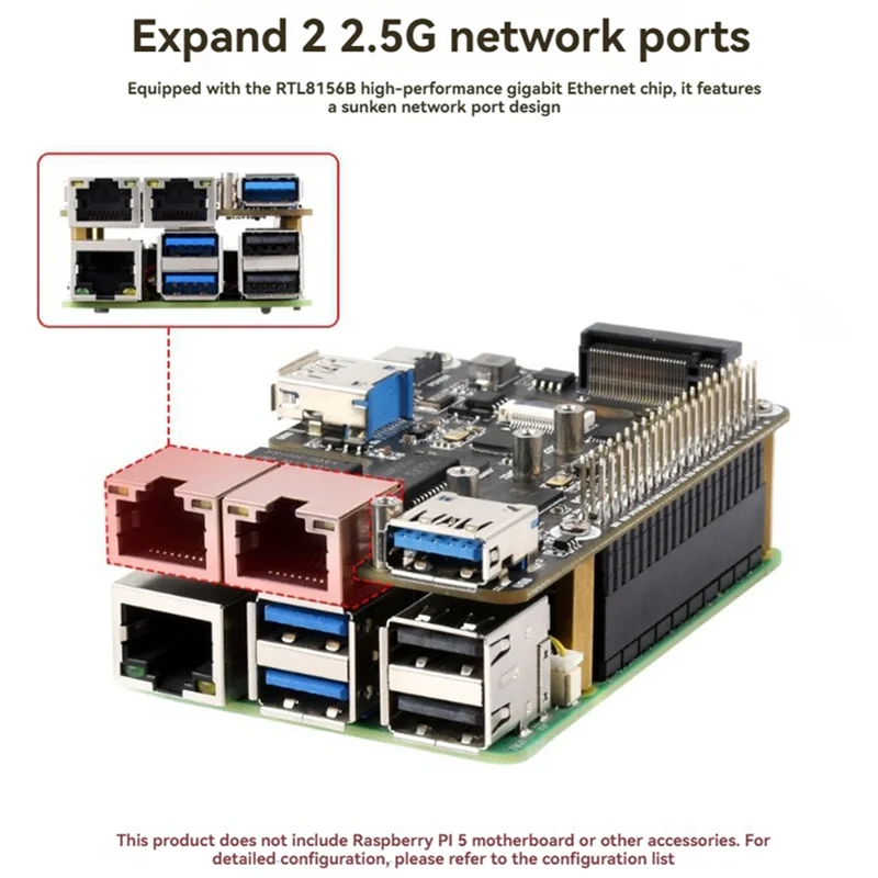 BNVN-USB3.2 M. 2 Nvme SSD Pcie Expansion Board For Raspberry Pi 5 Pcie To M. 2 USB ETH HAT+ Double 2.5G ETH For RPI5
BNVN-USB3.2 M. 2 Nvme SSD Pcie Expansion Board For Raspberry Pi 5 Pcie To M. 2 USB ETH HAT+ Double 2.5G ETH For RPI5