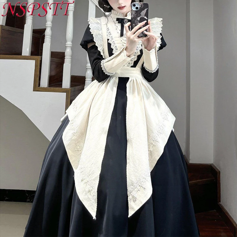 NSPSTT Lolita Maid Outfit 2 Piece Set Puff Sleeve Fluffy Dress With Apron Women Cute Cosplay Costume Sweet Gothic Party Dress
NSPSTT Lolita Maid Outfit 2 Piece Set Puff Sleeve Fluffy Dress With Apron Women Cute Cosplay Costume Sweet Gothic Party Dress