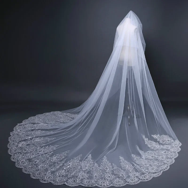 Bridal Velos De Novia 2019 Wedding Lace Veils Womens 3 Meters One Layers Applique Lace Bridal Wedding Veils With Comb 
Bridal Velos De Novia 2019 Wedding Lace Veils Womens 3 Meters One Layers Applique Lace Bridal Wedding Veils With Comb