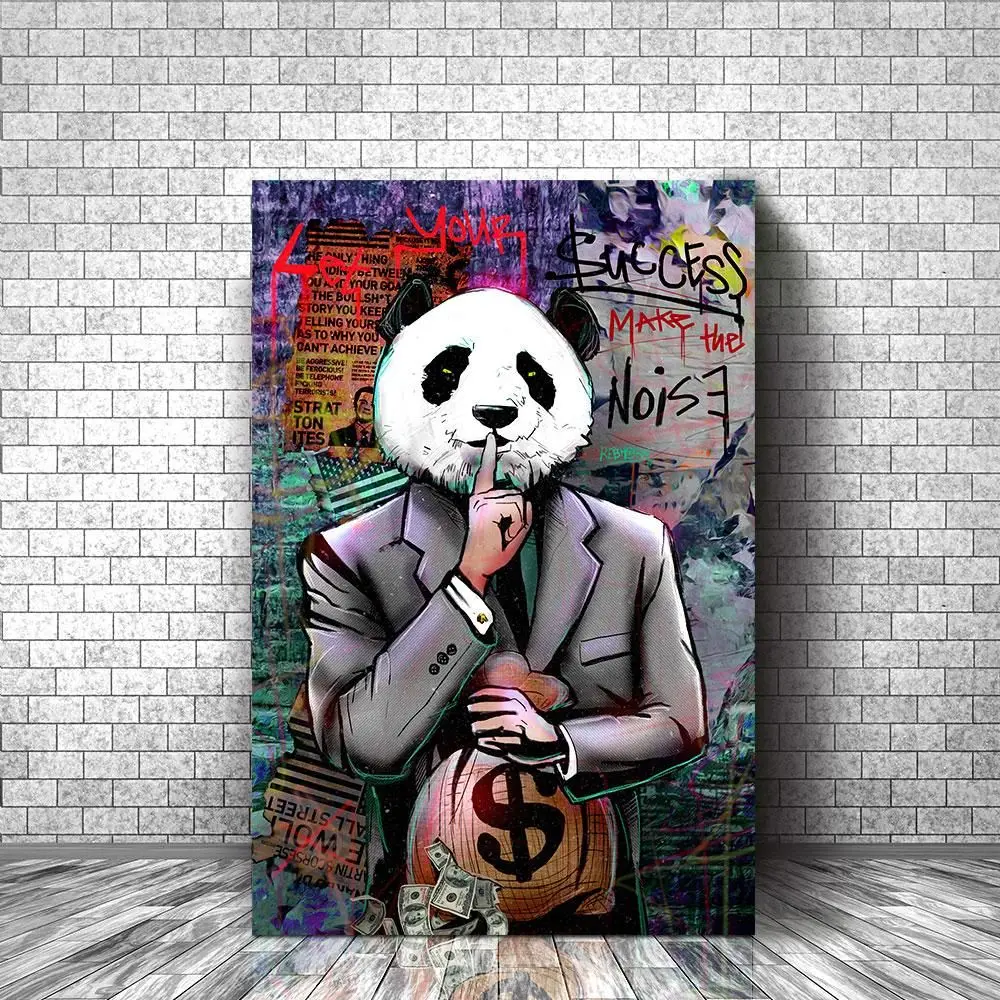 Graffiti Art Canvas Painting Lion Panda Holding Money Bag Poster and Prints Modern Wall Art Picture for Living Room Home Decor
Graffiti Art Canvas Painting Lion Panda Holding Money Bag Poster and Prints Modern Wall Art Picture for Living Room Home Decor