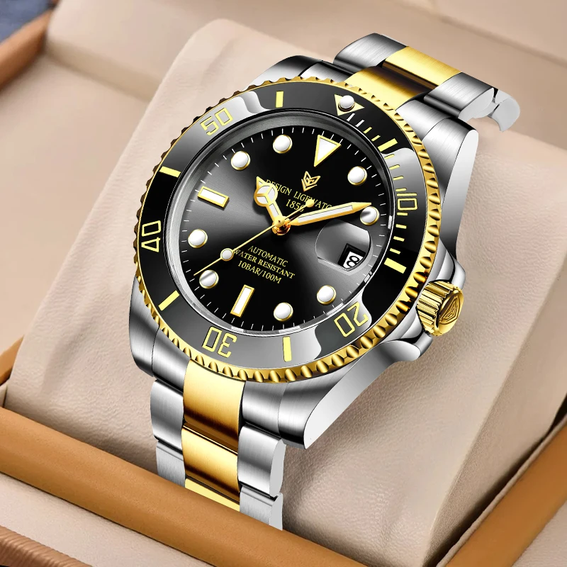 LIGE Top Brand Luxury Mechanical Man Watch Fashion Classic Calendar Stainless Steel Band Waterproof Luminous Watches for Men+Box
LIGE Top Brand Luxury Mechanical Man Watch Fashion Classic Calendar Stainless Steel Band Waterproof Luminous Watches for Men+Box