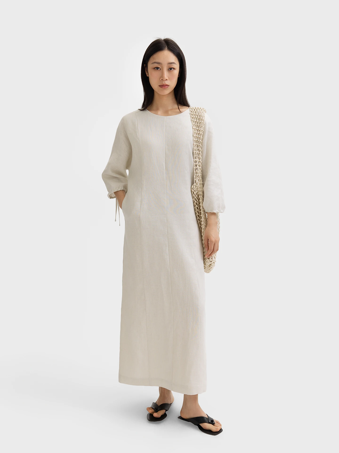 SEEI Women's H-Line Dress Elastic Rope Drawstring Linen Dress Cleanfit Style Loose Waist Batwing Sleeve Seven-Quarter Length
SEEI Women's H-Line Dress Elastic Rope Drawstring Linen Dress Cleanfit Style Loose Waist Batwing Sleeve Seven-Quarter Length