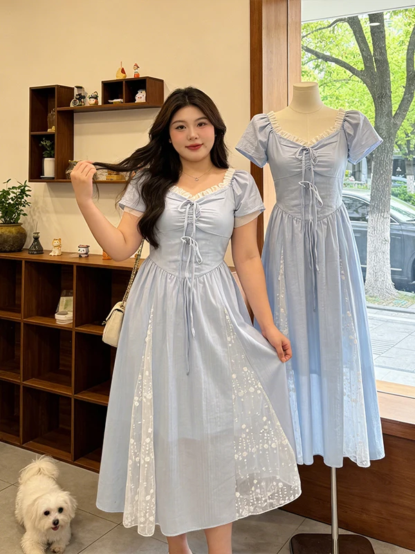 Sweet Style Knot See through Short Sleeve Women's Dress V Neck Long Dress Summer New Style Slimming High Waist a Li...
Sweet Style Knot See through Short Sleeve Women's Dress V Neck Long Dress Summer New Style Slimming High Waist a Li...
