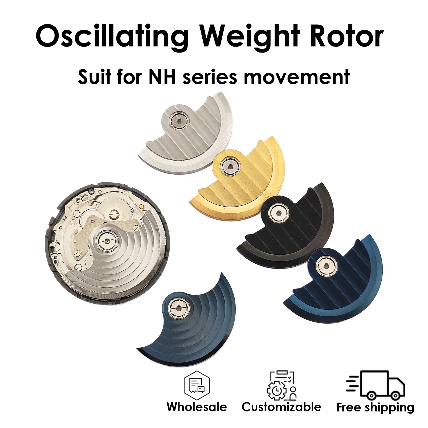Oscillating Weight Rotor suit for NH series 4R35B 4R36A Automatic movement Refit Accessory Free assemble wholesale Customizable
Oscillating Weight Rotor suit for NH series 4R35B 4R36A Automatic movement Refit Accessory Free assemble wholesale Customizable