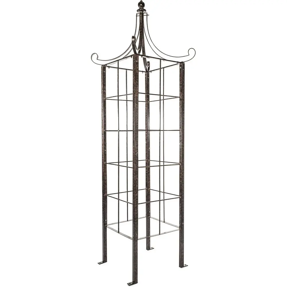 Garden Obelisk Trellis 7.5 T Tall — 77-Lb Heavy Duty Iron or ClimRoses, Clematis, Jasmine — Decorative inial, Ground Spikes Incl
Garden Obelisk Trellis 7.5 T Tall — 77-Lb Heavy Duty Iron or ClimRoses, Clematis, Jasmine — Decorative inial, Ground Spikes Incl