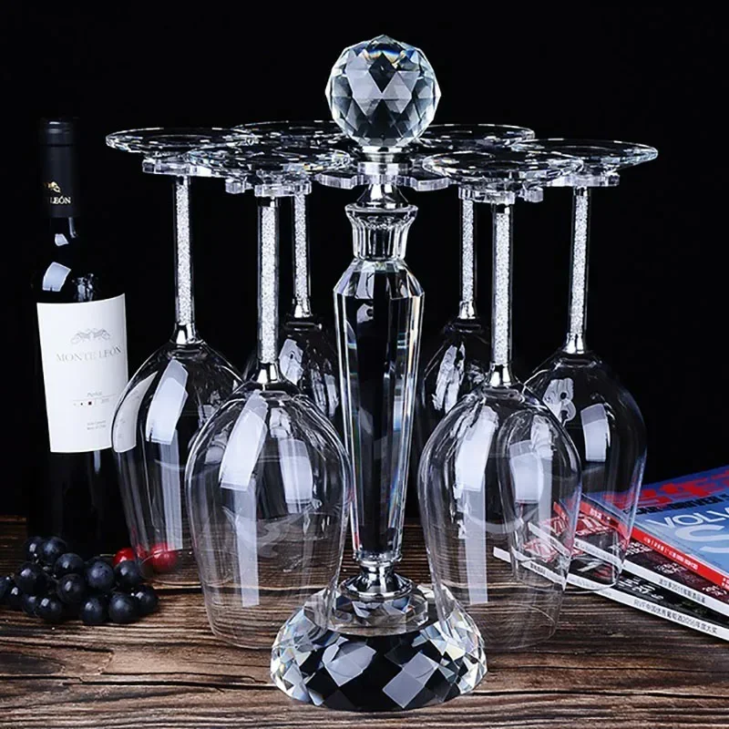 European Style Liquor Bar Rack Bar Counter Decor Red Wine Rotary Cup Holder Lead Free Crystal Hanging Wine Glass Holder Gifts
European Style Liquor Bar Rack Bar Counter Decor Red Wine Rotary Cup Holder Lead Free Crystal Hanging Wine Glass Holder Gifts
