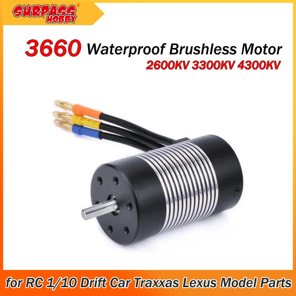 SURPASS HOBBY Rocket 3660 2600KV 3300KV 4300KV Waterproof Brushless Motor 3.175/5mm for RC 1/10 Drift Car Traxxas Lexus Model
SURPASS HOBBY Rocket 3660 2600KV 3300KV 4300KV Waterproof Brushless Motor 3.175/5mm for RC 1/10 Drift Car Traxxas Lexus Model