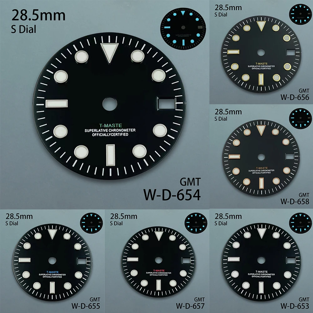 28.5mm S Logo GMT Black Dial Fit NH34 Japan Movement Ice Blue Luminous Watch Modification Accessories
28.5mm S Logo GMT Black Dial Fit NH34 Japan Movement Ice Blue Luminous Watch Modification Accessories
