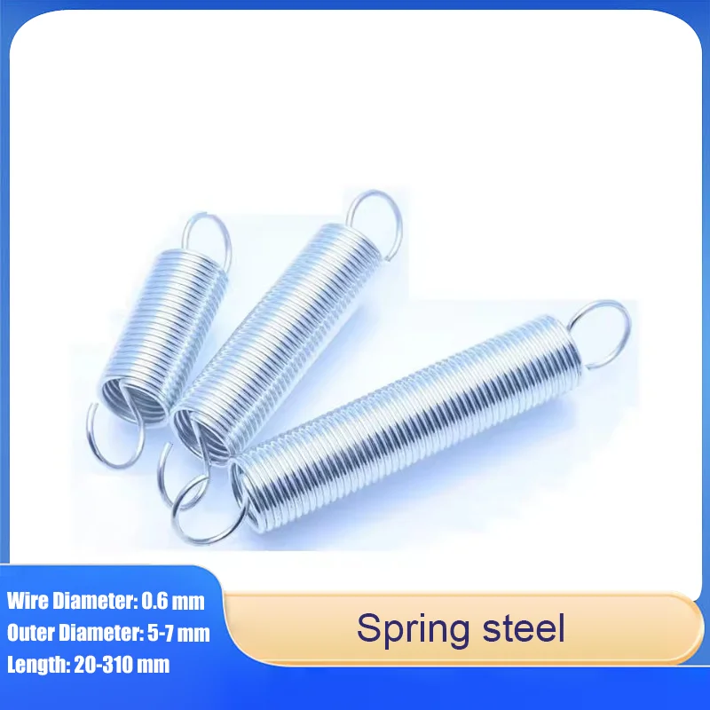 Galvanized Spring Steel Open S-Hook Tension Extension Spring Wire Diameter: 0.6 mm Outer Diameter: 5-7 mm Length: 20-310 mm
Galvanized Spring Steel Open S-Hook Tension Extension Spring Wire Diameter: 0.6 mm Outer Diameter: 5-7 mm Length: 20-310 mm