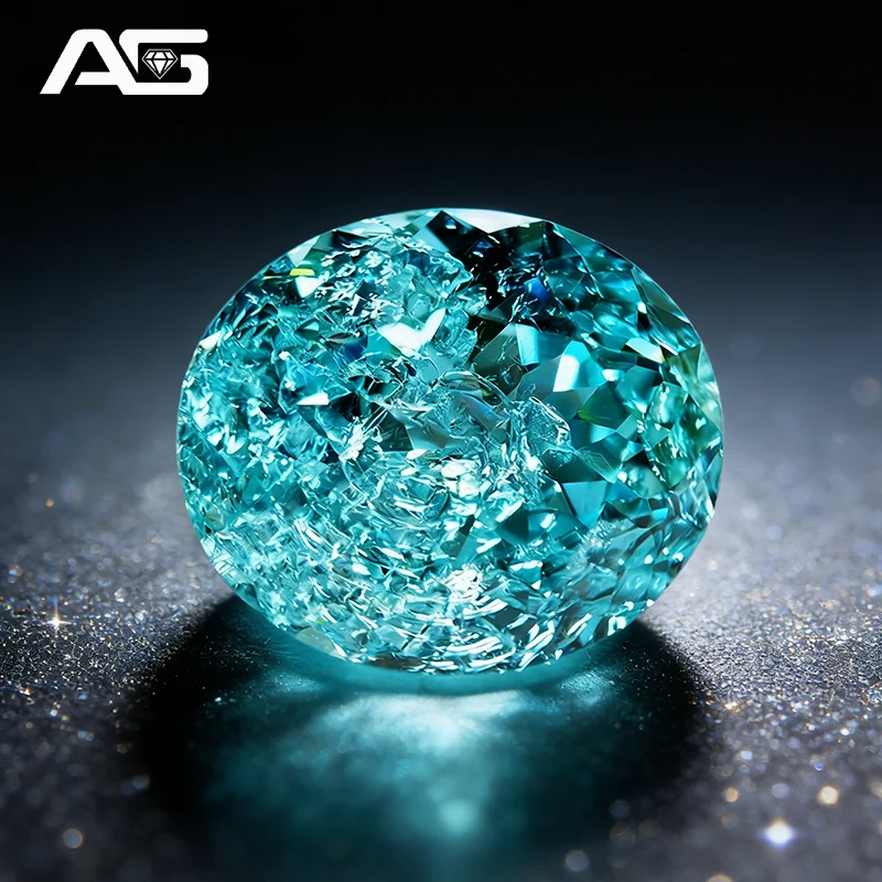 New Oval Shape Cracked Ice Cut Lab Grown Paraiba Tourmaline Gemstone For DIY Jewelry Making Material Selectable AGL Certificate
New Oval Shape Cracked Ice Cut Lab Grown Paraiba Tourmaline Gemstone For DIY Jewelry Making Material Selectable AGL Certificate