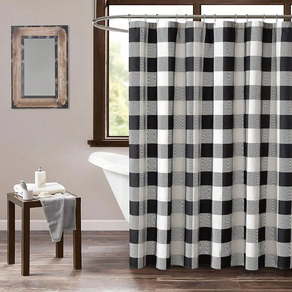 Spun Holiday Buffalo Check Shower Curtain, 72, Black And White
Spun Holiday Buffalo Check Shower Curtain, 72, Black And White