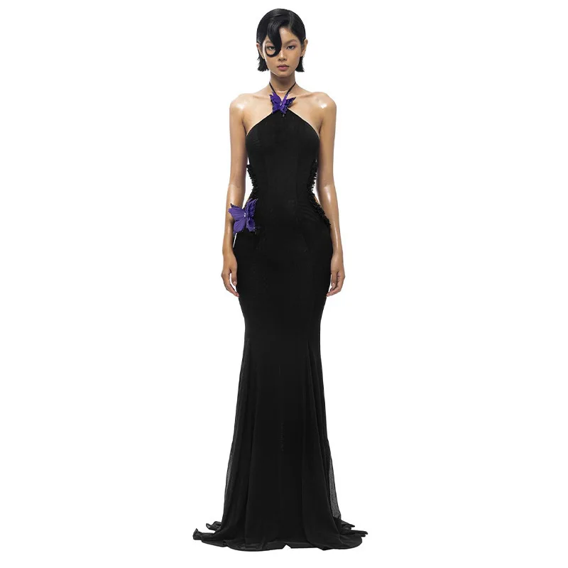 Ins Style 2025 Summer New Butterfly Halter Hollow Out Dress Backless Slimming Mermaid Gown Long Dress
Ins Style 2025 Summer New Butterfly Halter Hollow Out Dress Backless Slimming Mermaid Gown Long Dress