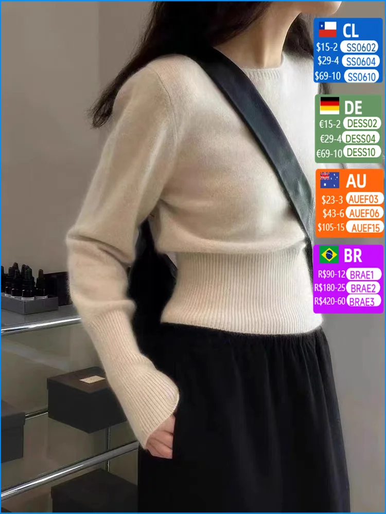 Women 100% Merino Wool Soft Sweater High Waisted Straight Neck Pullover Autumn Winter European Waistband Bottoming Knitted Top
Women 100% Merino Wool Soft Sweater High Waisted Straight Neck Pullover Autumn Winter European Waistband Bottoming Knitted Top
