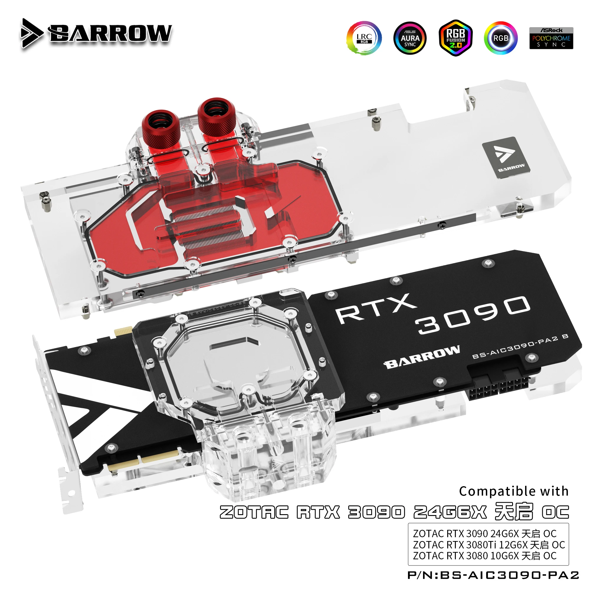 Barrow GPU Water Cooling Block For ZOTAC RTX 3090/3080Ti Apocalypse OC Graphics Card Cooler,Water Radiator,BS-AIC3090-PA2
Barrow GPU Water Cooling Block For ZOTAC RTX 3090/3080Ti Apocalypse OC Graphics Card Cooler,Water Radiator,BS-AIC3090-PA2