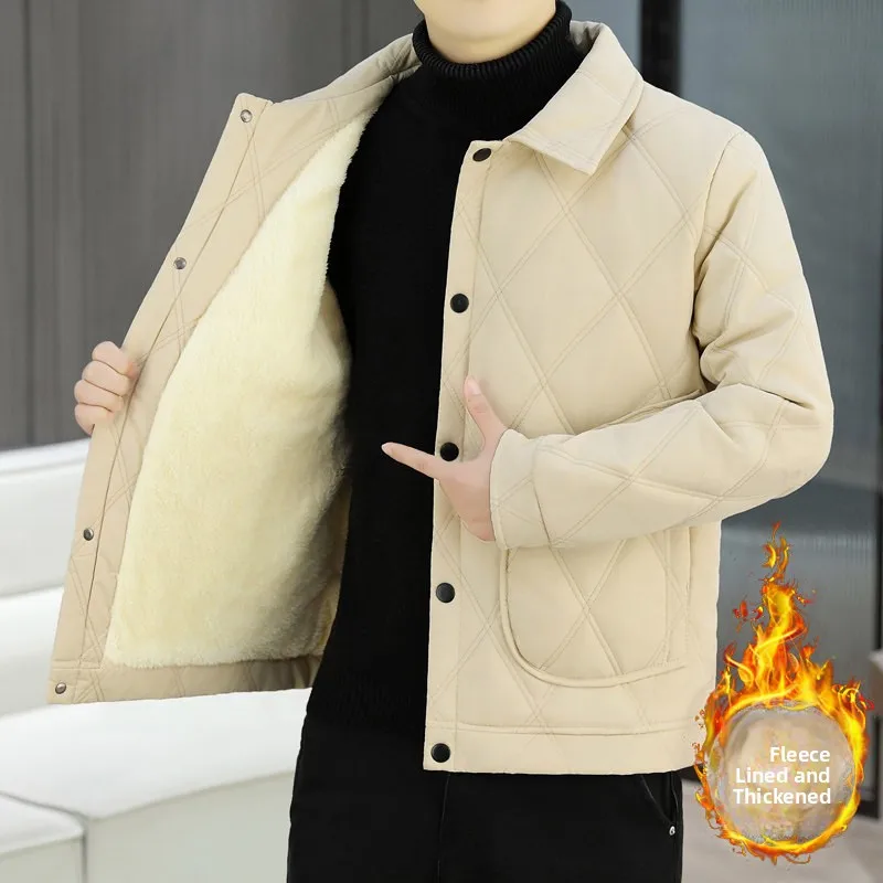 Зимнее мужское хлопковое пальто Thiened Diamond Pattern, теплое пальто Fce с внутренней подставкой, подходит для сна, застежка на одной пуговице
Зимнее мужское хлопковое пальто Thiened Diamond Pattern, теплое пальто Fce с внутренней подставкой, подходит для сна, застежка на одной пуговице